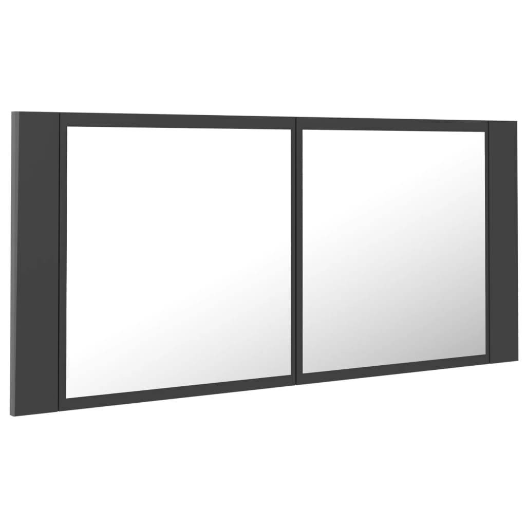 vidaXL LED Bathroom Mirror Cabinet Grey 100x12x45 cm Acrylic