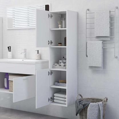 Bathroom Cabinet 30x30x130 cm Engineered Wood White