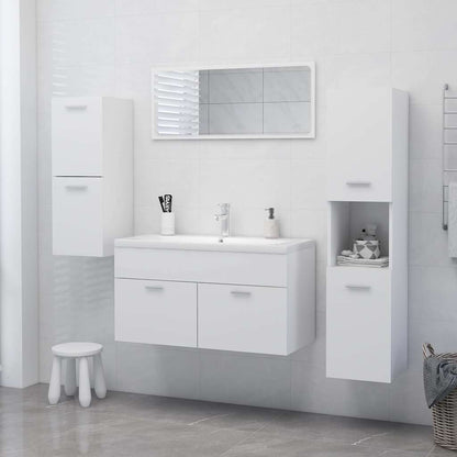 Bathroom Cabinet 30x30x130 cm Engineered Wood White