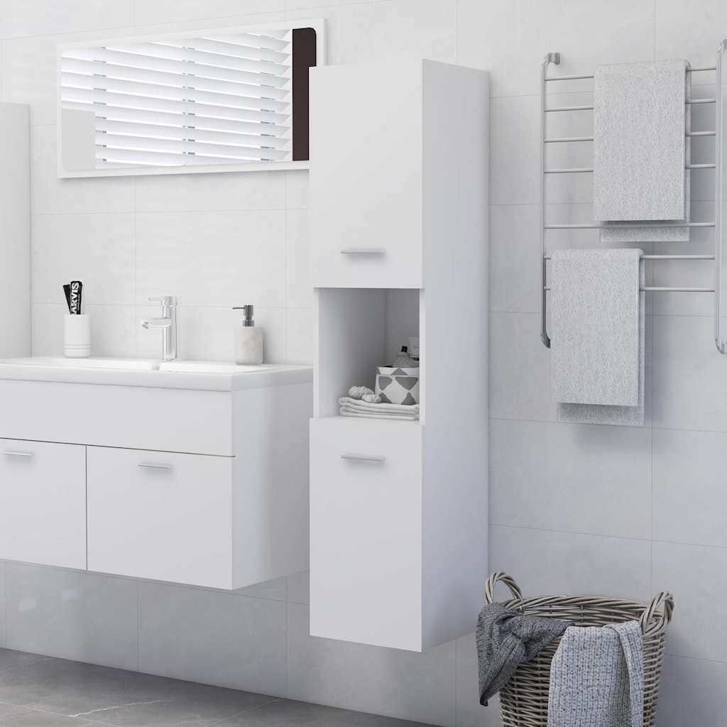 Bathroom Cabinet 30x30x130 cm Engineered Wood White
