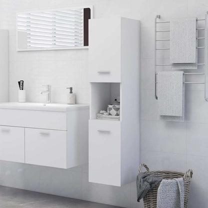 Bathroom Cabinet 30x30x130 cm Engineered Wood White