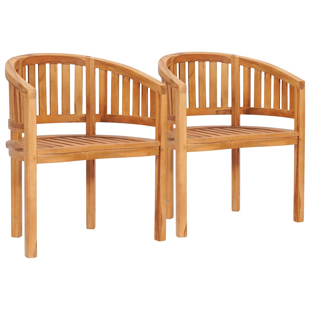 vidaXL 5 Piece Banana Garden Lounge Set Solid Teak Wood 5