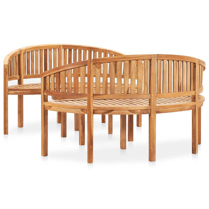 vidaXL 3 Piece Banana Garden Lounge Set Solid Teak Wood 2