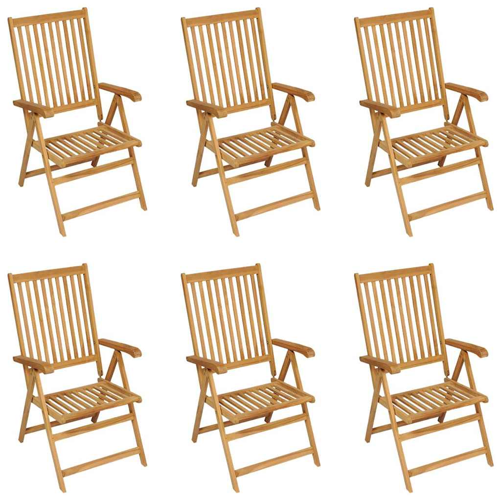 vidaXL 7 Piece Garden Dining Set Solid Teak Wood 4