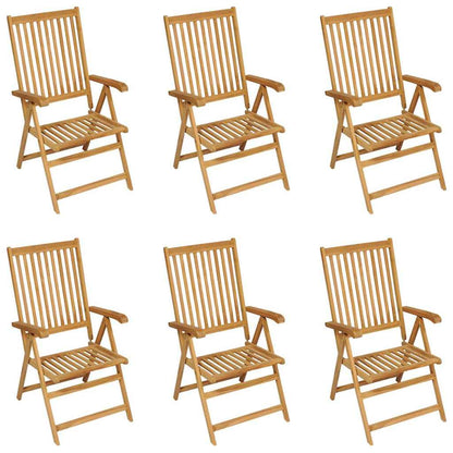 vidaXL 7 Piece Garden Dining Set Solid Teak Wood 4