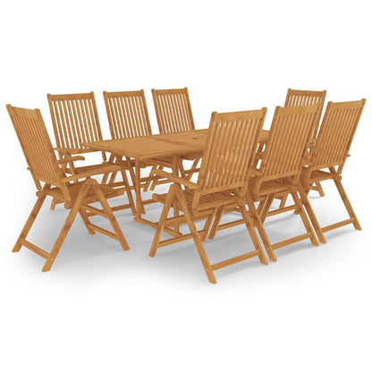 vidaXL 9 Piece Garden Dining Set Solid Teak Wood 1
