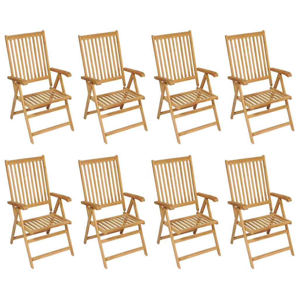 vidaXL 9 Piece Garden Dining Set Solid Teak Wood 4