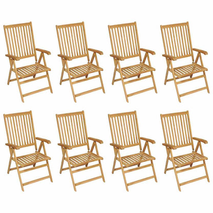vidaXL 9 Piece Garden Dining Set Solid Teak Wood 4