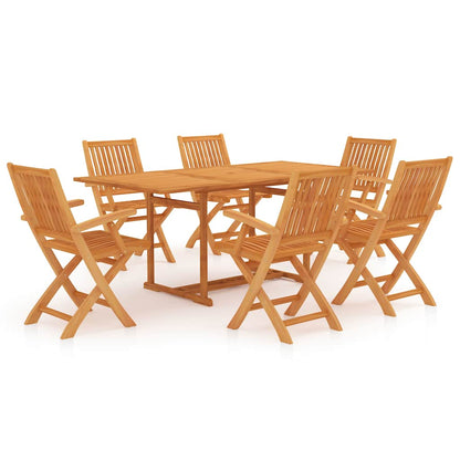 vidaXL 7 Piece Garden Dining Set Solid Teak Wood 1