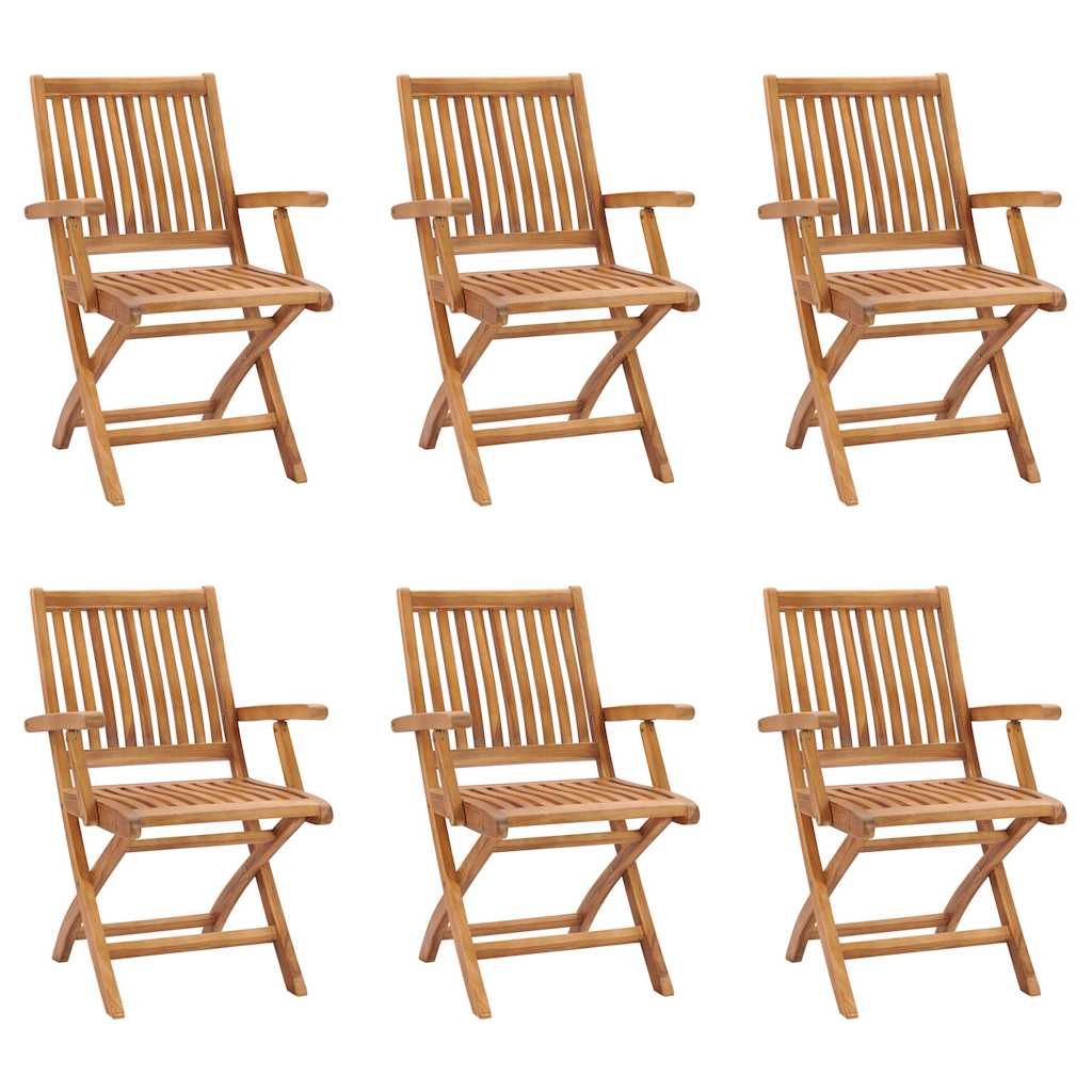 vidaXL 7 Piece Garden Dining Set Solid Teak Wood 4