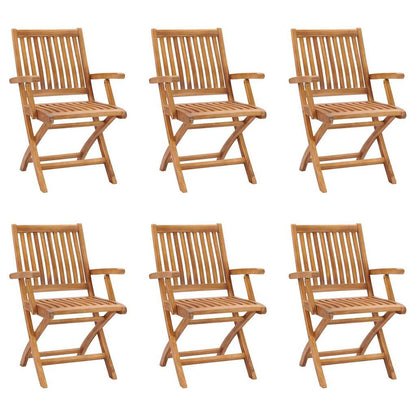 vidaXL 7 Piece Garden Dining Set Solid Teak Wood 4