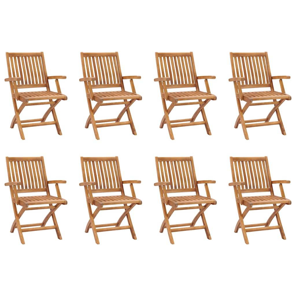 vidaXL 9 Piece Garden Dining Set Solid Teak Wood 5