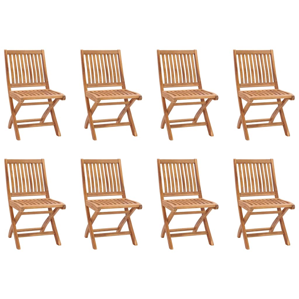vidaXL 9 Piece Garden Dining Set Solid Teak Wood 5