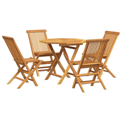 vidaXL 5 Piece Garden Dining Set Solid Teak Wood 2