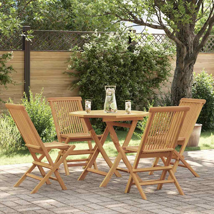 vidaXL 5 Piece Garden Dining Set Solid Teak Wood 1