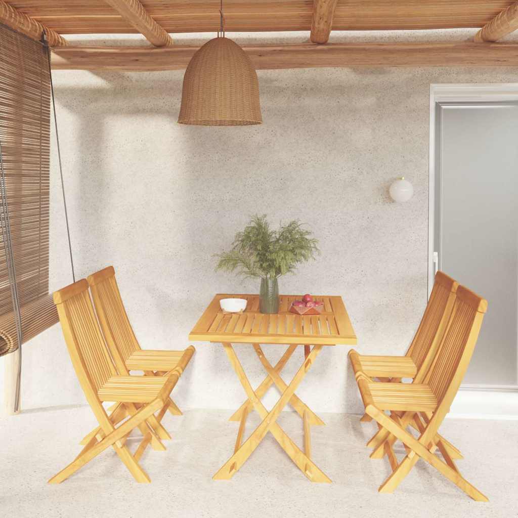 vidaXL 7 Piece Garden Dining Set Solid Teak Wood
