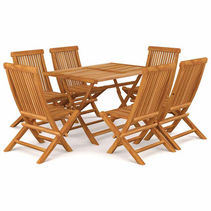 vidaXL 7 Piece Garden Dining Set Solid Teak Wood 2