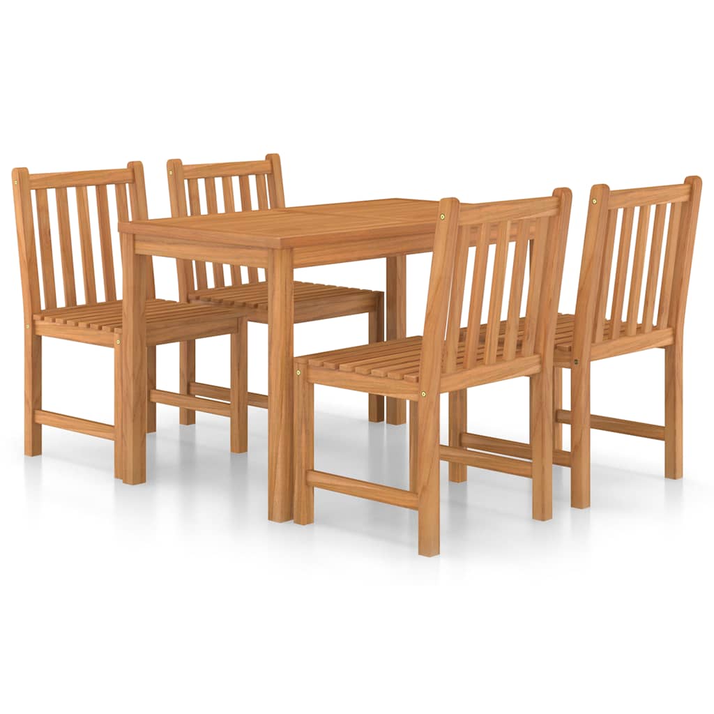 vidaXL 5 Piece Garden Dining Set 120x70 cm Solid Teak Wood 2