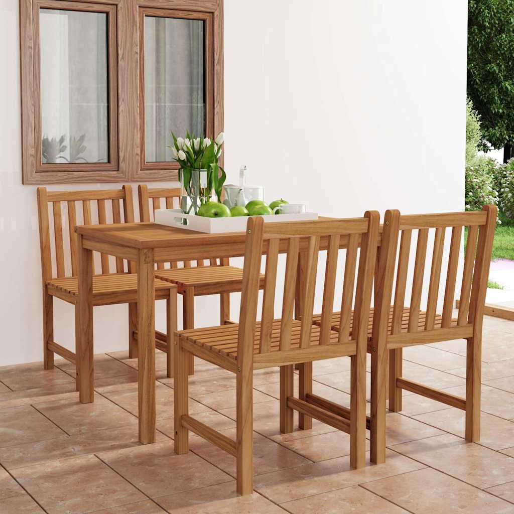 vidaXL 5 Piece Garden Dining Set 120x70 cm Solid Teak Wood 1