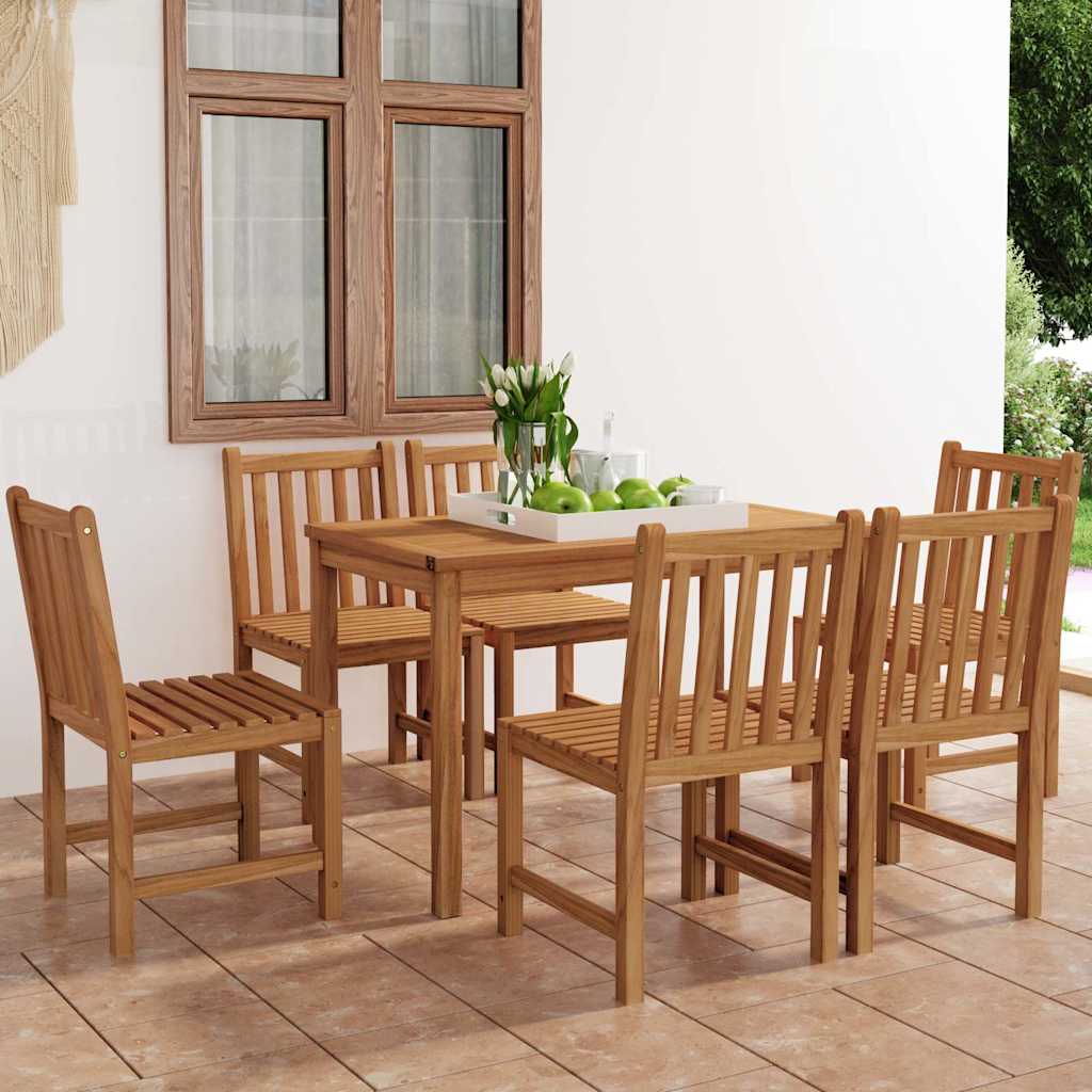 vidaXL 7 Piece Garden Dining Set 120x70 cm Solid Teak Wood 1