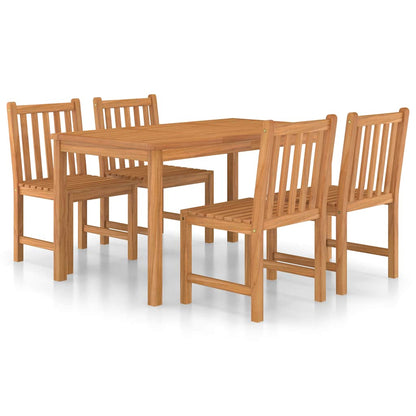 vidaXL 5 Piece Garden Dining Set 140x80 cm Solid Teak Wood 2