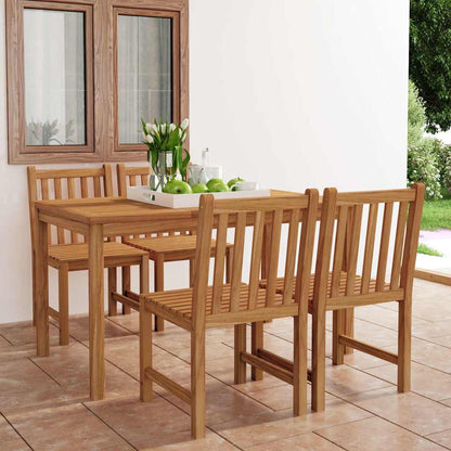 vidaXL 5 Piece Garden Dining Set 140x80 cm Solid Teak Wood 1
