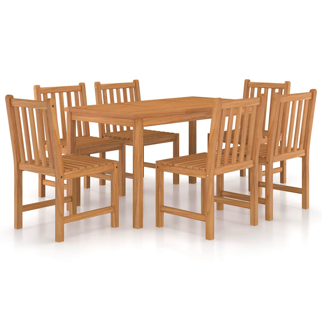 vidaXL 7 Piece Garden Dining Set 140x80 cm Solid Teak Wood 2