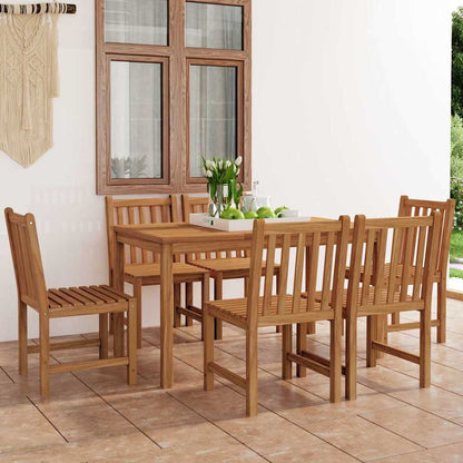 4 Piece Garden Dining Set Solid Wood Teak 6x chair + table