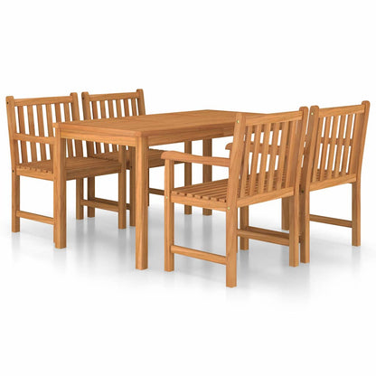 vidaXL 5 Piece Garden Dining Set 140x80 cm Solid Teak Wood 2