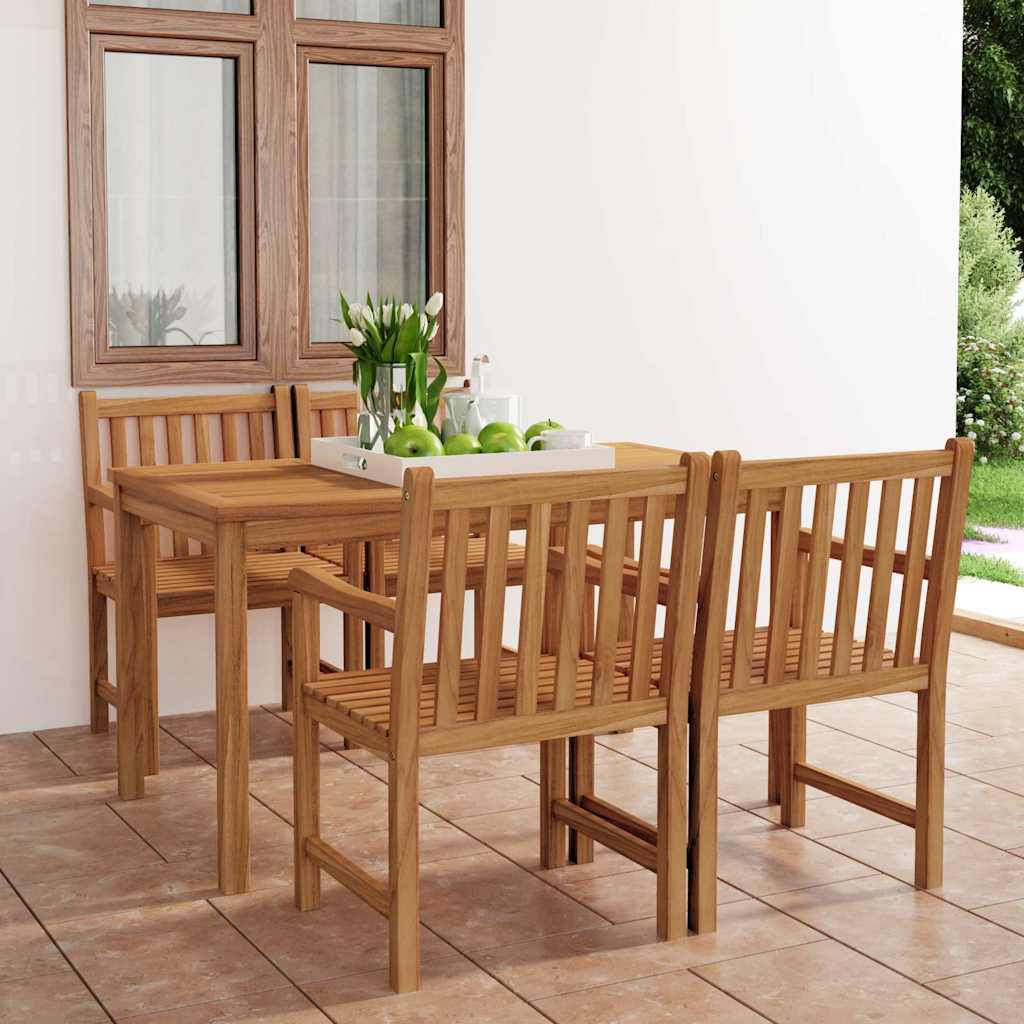 vidaXL 5 Piece Garden Dining Set 140x80 cm Solid Teak Wood 1
