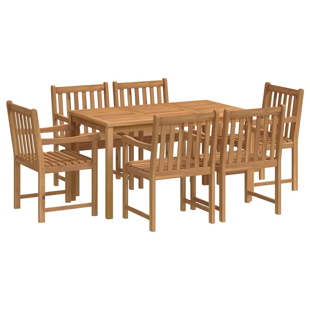 vidaXL 7 Piece Garden Dining Set 140x80 cm Solid Teak Wood 2