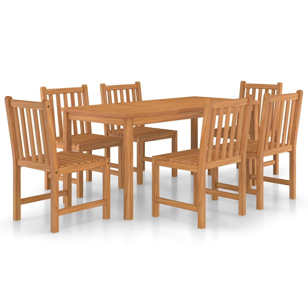 vidaXL 7 Piece Garden Dining Set 160x80 cm Solid Teak Wood 2