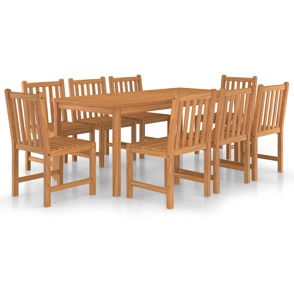 vidaXL 9 Piece Garden Dining Set 180x90 cm Solid Teak Wood 2