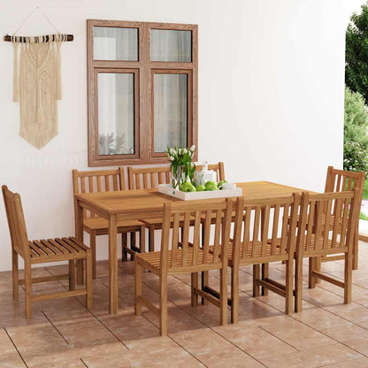3 Piece Garden Dining Set Solid Wood Teak 8x chair + table