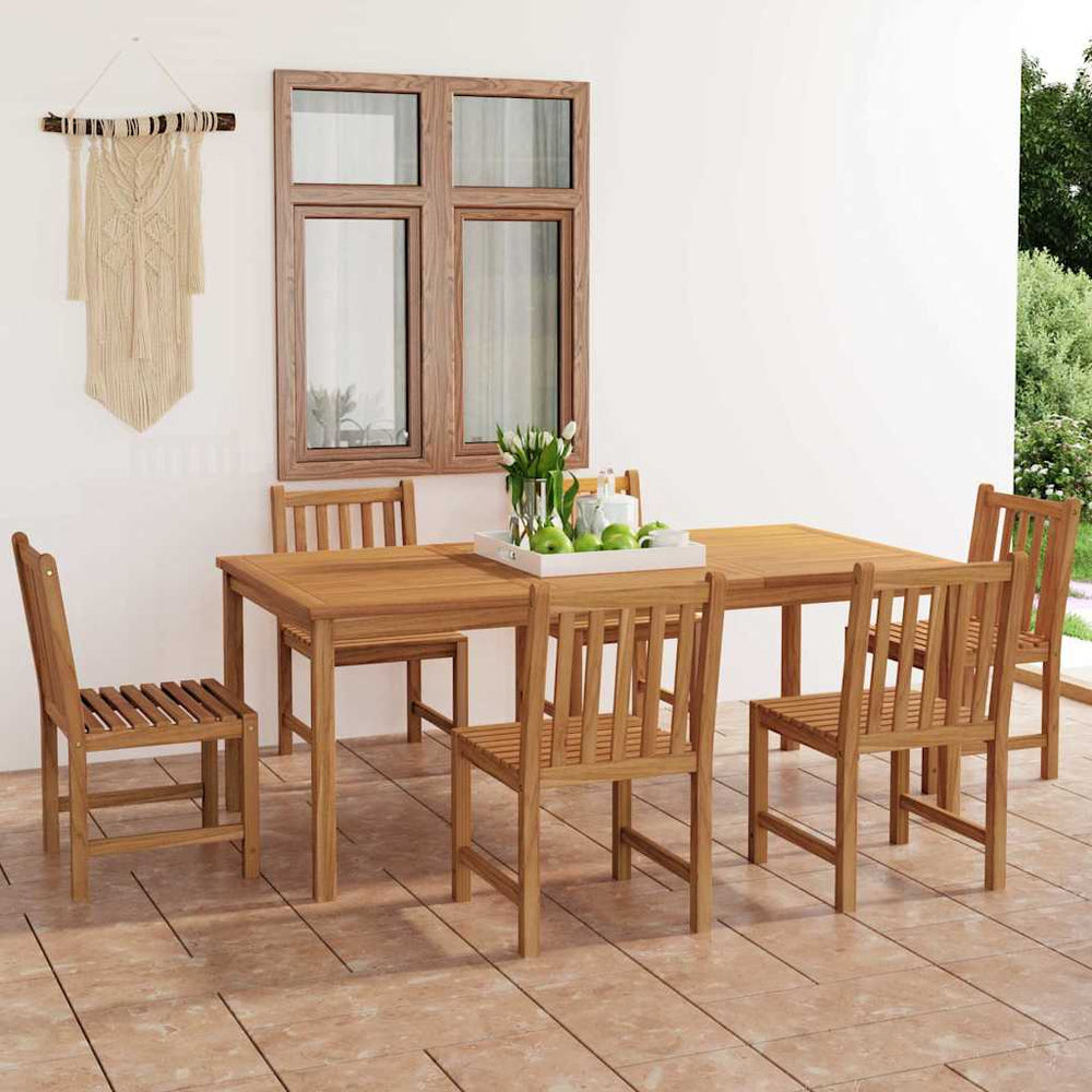 vidaXL 7 Piece Garden Dining Set 200x100 cm Solid Teak Wood