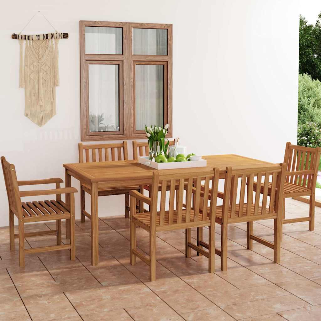 vidaXL 7 Piece Garden Dining Set 200x100 cm Solid Teak Wood 1