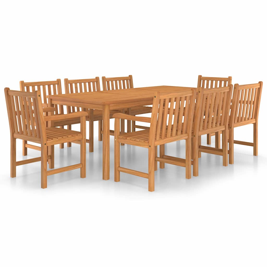 4 Piece Garden Dining Set Solid Wood Teak 8x armchair + table