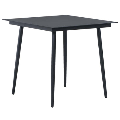 5 Piece Garden Dining Set PVC Rattan Black 2