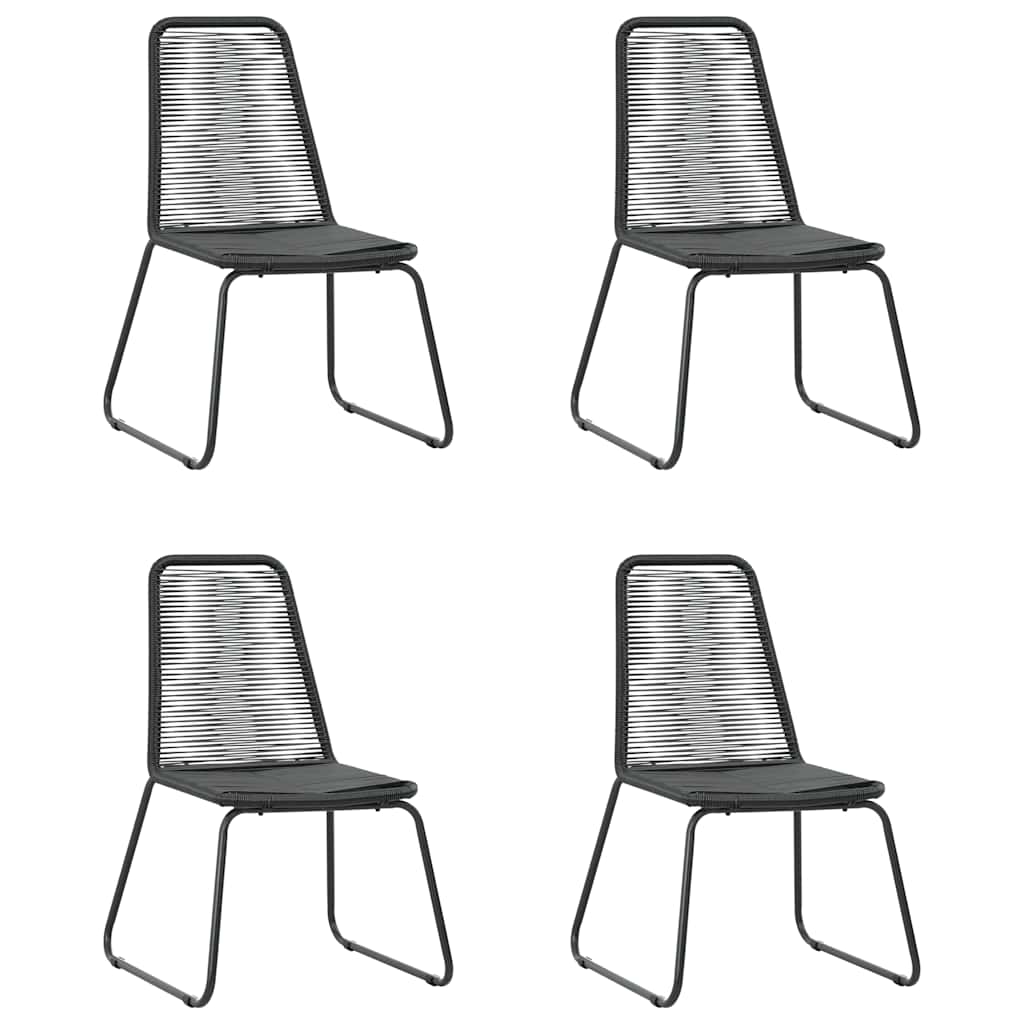 vidaXL 5 Piece Garden Dining Set PVC Rattan Black 4