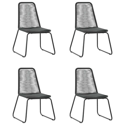 vidaXL 5 Piece Garden Dining Set PVC Rattan Black 4