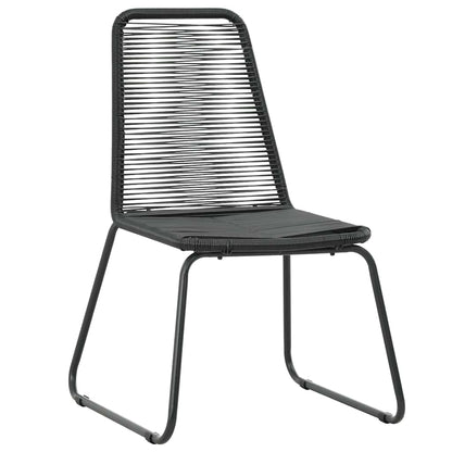 vidaXL 5 Piece Garden Dining Set PVC Rattan Black 5