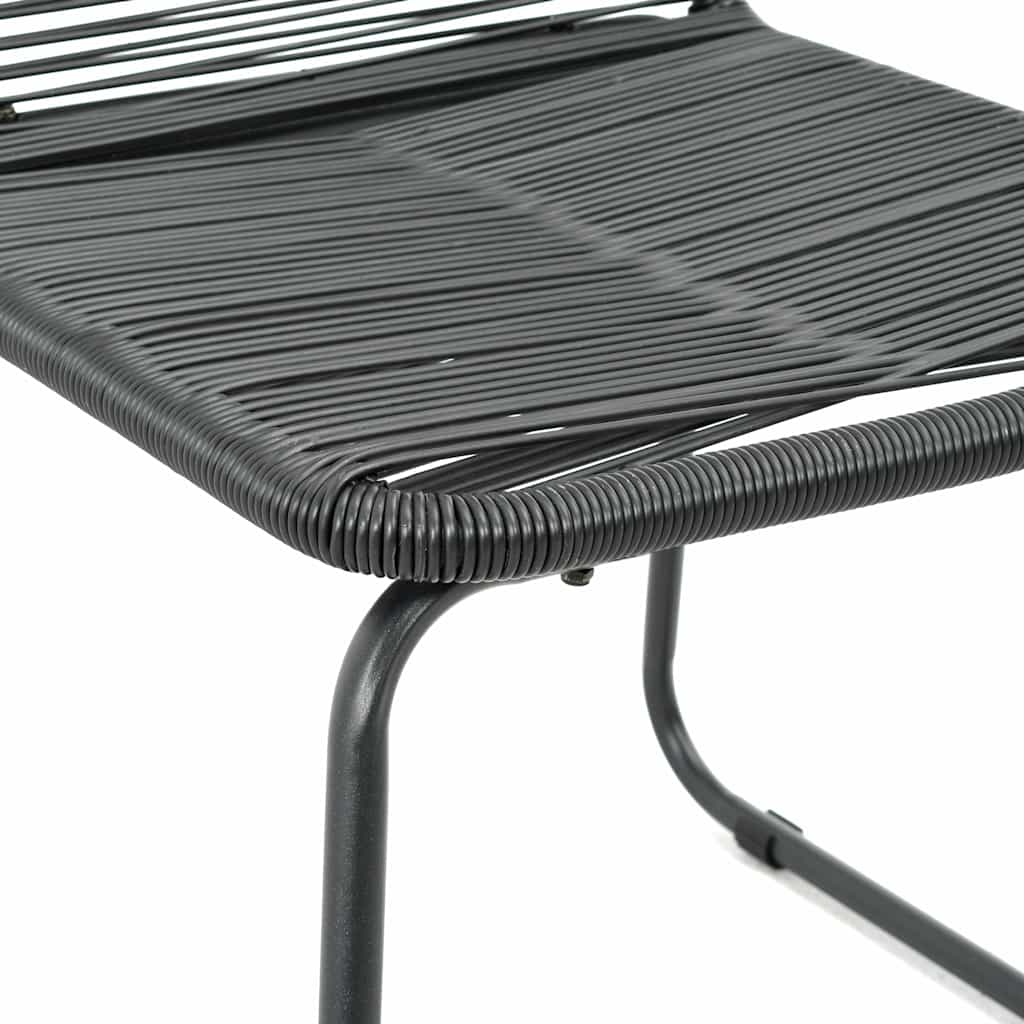 vidaXL 5 Piece Garden Dining Set PVC Rattan Black 6