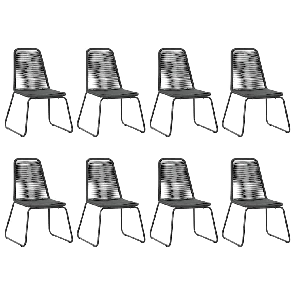 vidaXL 9 Piece Garden Dining Set PVC Rattan Black 4