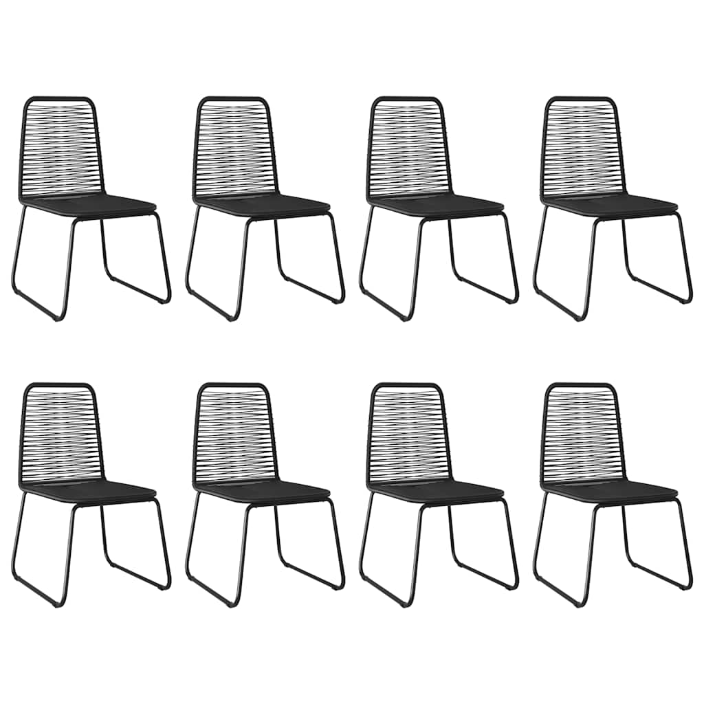 vidaXL 9 Piece Garden Dining Set PVC Rattan Black and Brown 5