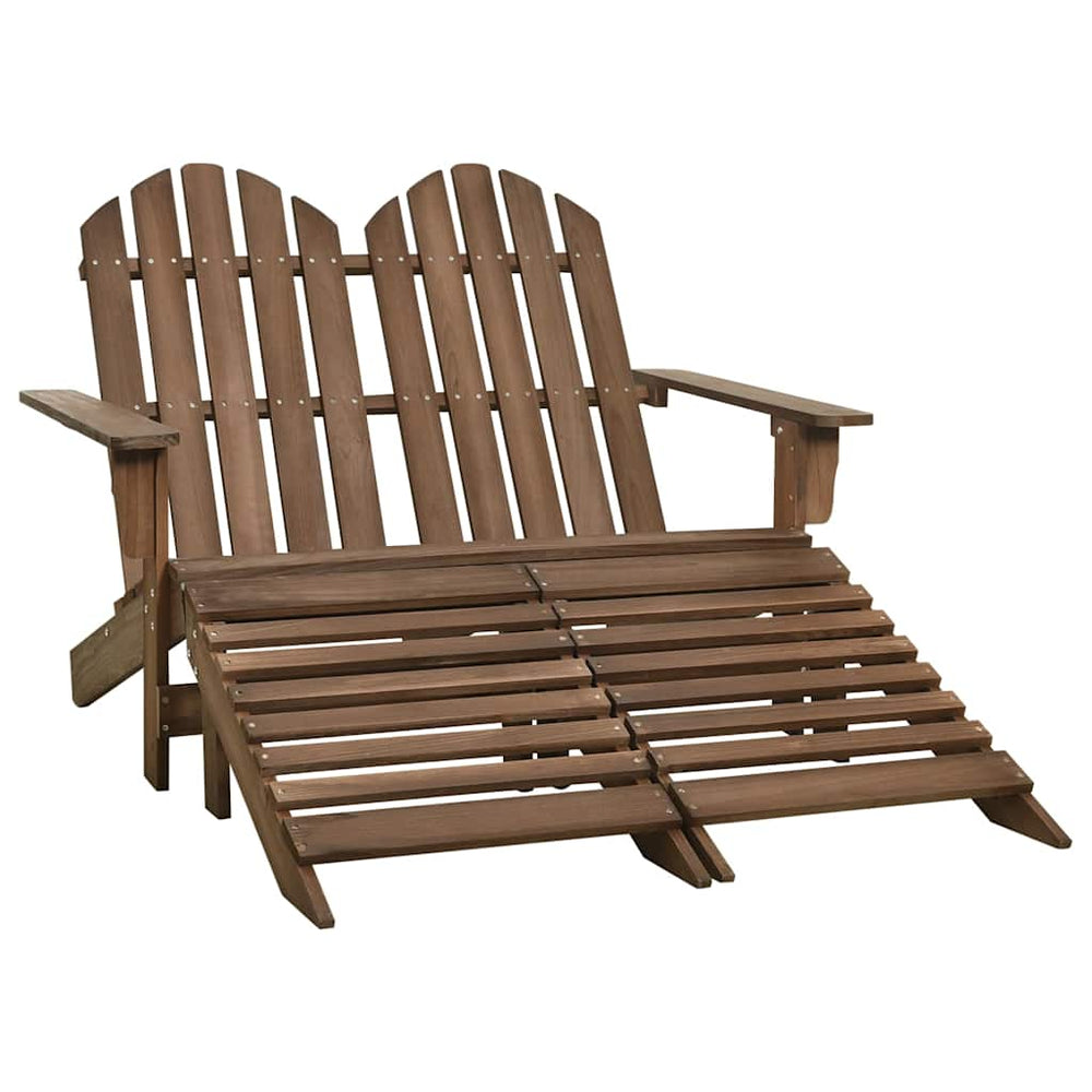vidaXL 2-Seater Garden Adirondack Chair&Ottoman Fir Wood