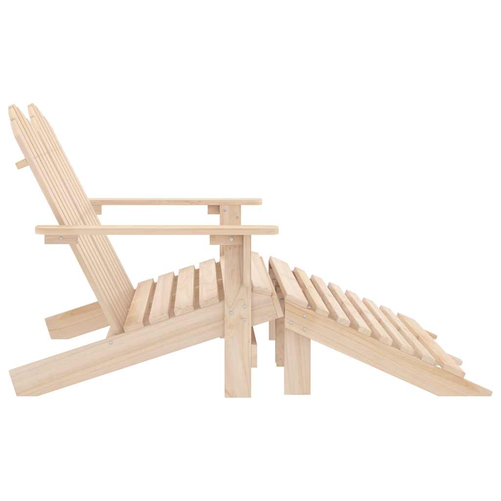 2-Seater Garden Adirondack Chair&Ottoman Fir Wood Light brown