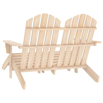 2-Seater Garden Adirondack Chair&Ottoman Fir Wood Light brown