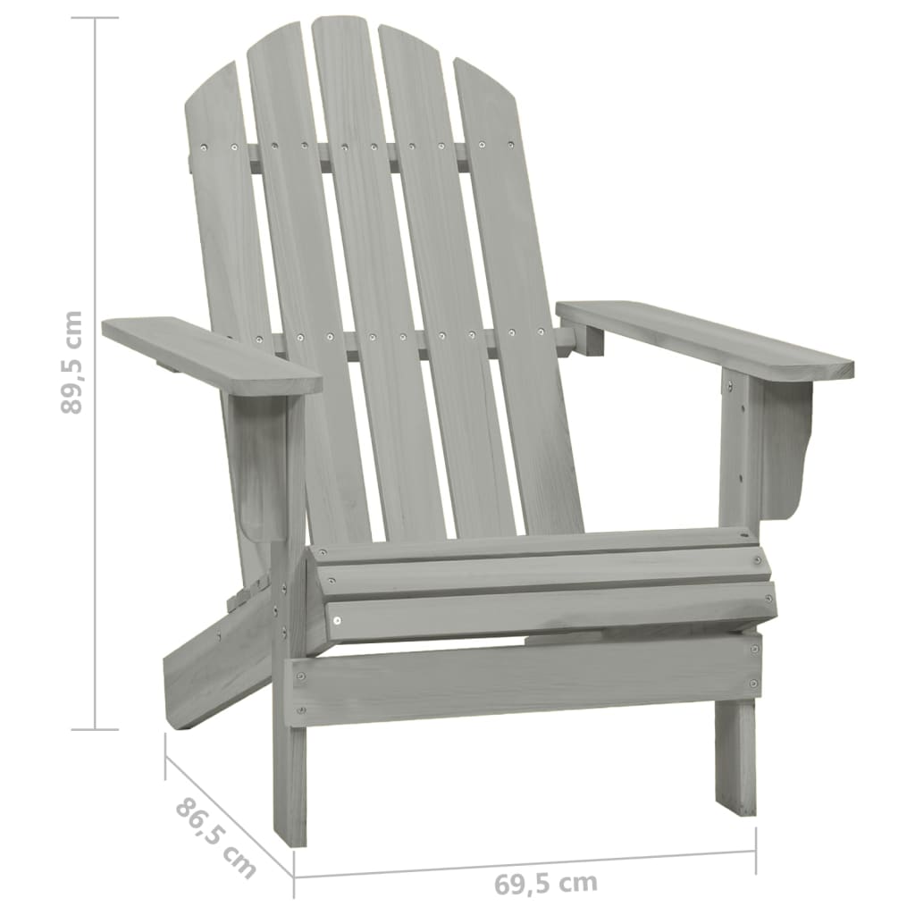 vidaXL Garden Adirondack Chair with Table Solid Fir Wood Grey