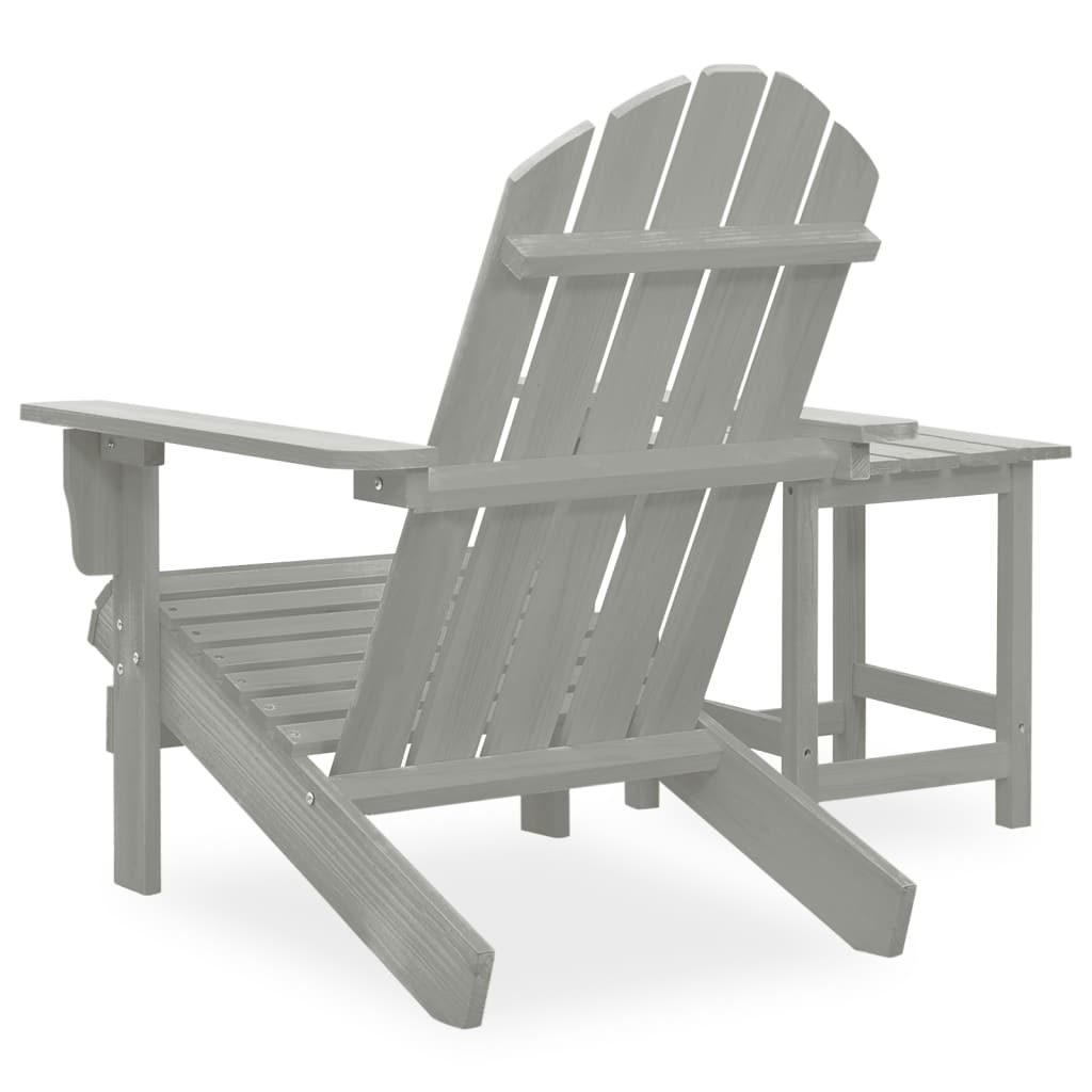 vidaXL Garden Adirondack Chair with Table Solid Fir Wood Grey