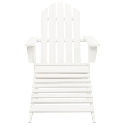 vidaXL Garden Adirondack Chair with Ottoman&Table Solid Fir Wood White